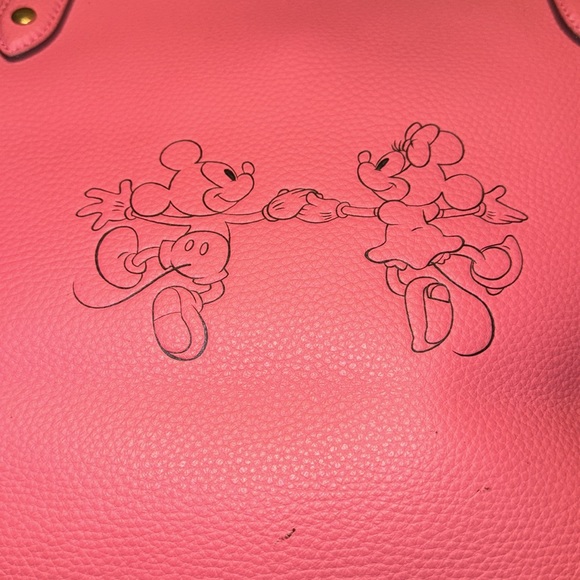 Disney X Coach Central Tote Zip Mickey & Minnie Mouse Pink Leather EUC - Picture 10 of 11